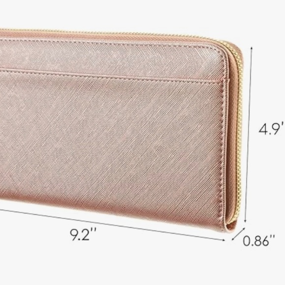 New Travel Document Passport Organizer Wristlet Wallet Case RFID Tech Rose Gold - Picture 3 of 6